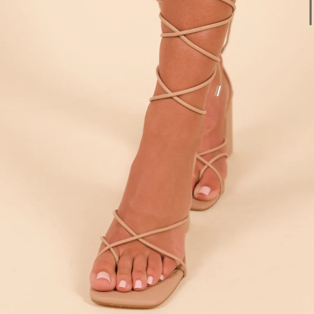 Nude Wrap Heels